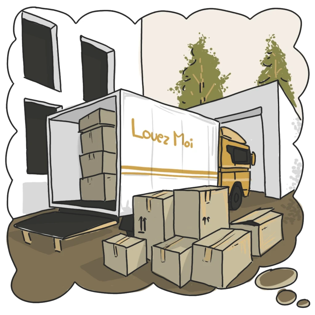 Dessin camion de déménagement